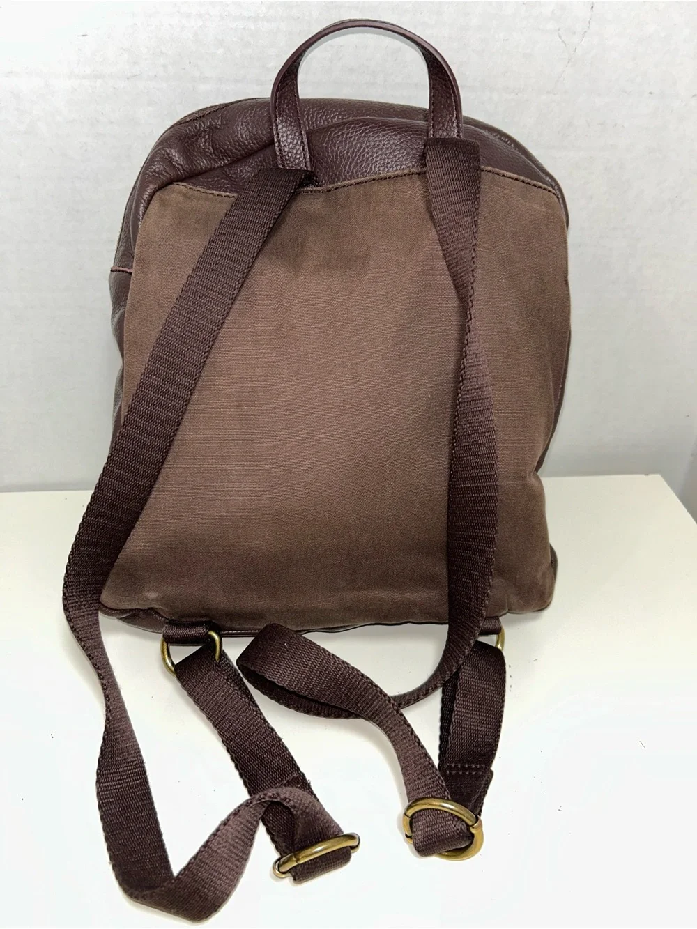 The Sak De Young Brown Pebbled Leather Zip Backpack